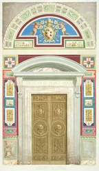 Tür zur Raphael-Loggia im Vatikan, aus 